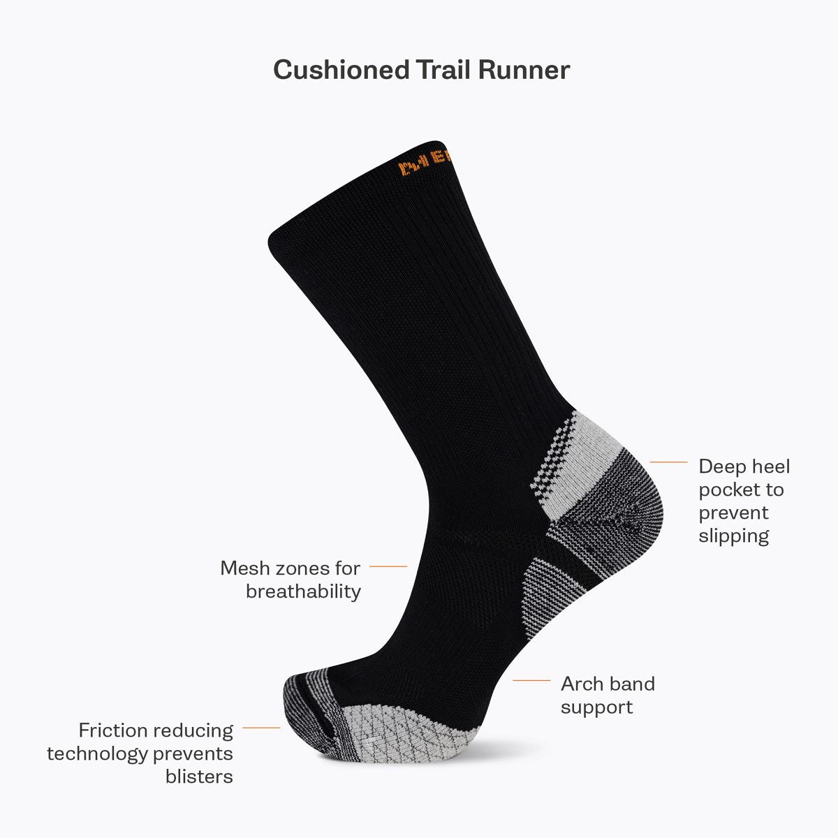 Cushion Trail Runner Tab Sock - Socks | Merrell US