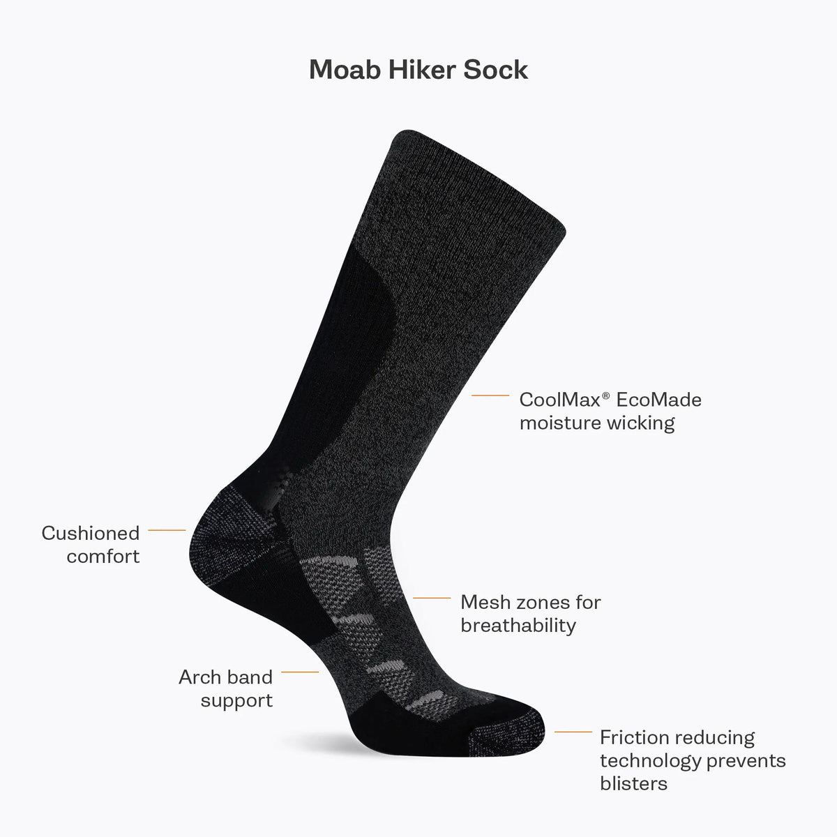 Moab Hiker Low Cut Sock - US 1144